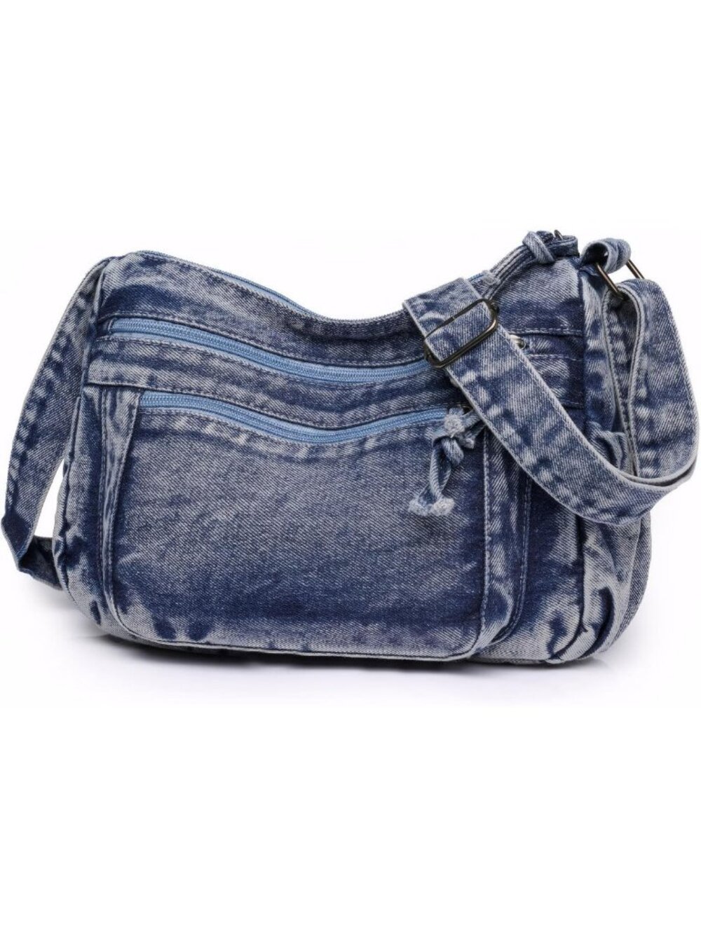 Stylish Denim Crossbody Bag for Women - Blue Jean Shoulder Handbag Purse